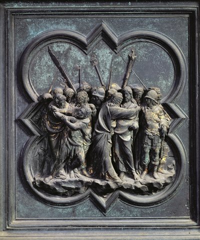 Die Gefangennahme Christi, vierzehntes Panel der Nordtüren des Baptisteriums von San Giovanni, 1403-24 von Lorenzo Ghiberti